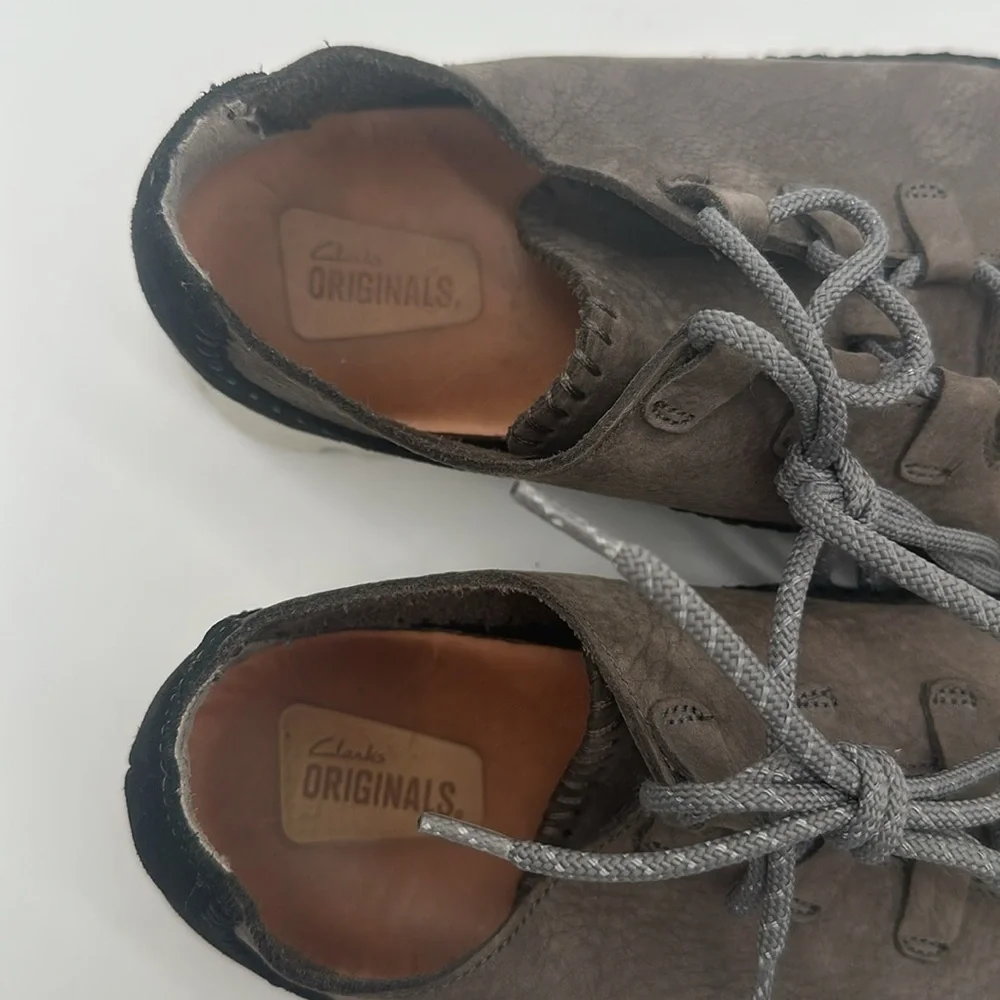 Clarks Men's Original's Trigenic Flex 2 Grey Black Nubuck Shoes Size US 9.5